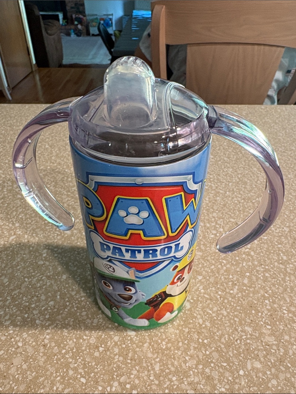Insulated Paw Patrol Blue Red Kids Sippy Cup with Clear Handles